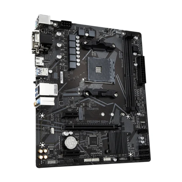 Tarjeta Madre GIGABYTE A520m S2h / Am4 / RYZEN 3000 Ready / 64GB X2 Ddr4 5100Mhz / 4 Sata / M.2 / 2X Pcie 3.0 / Hdmi-Dvi - Image 1