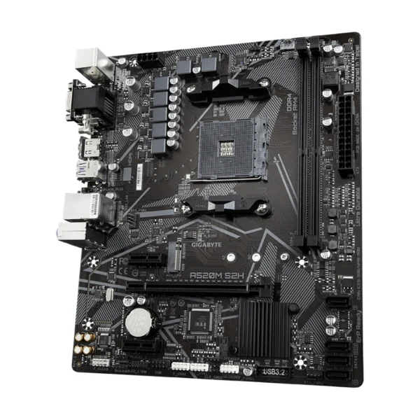 Tarjeta Madre GIGABYTE A520m S2h / Am4 / RYZEN 3000 Ready / 64GB X2 Ddr4 5100Mhz / 4 Sata / M.2 / 2X Pcie 3.0 / Hdmi-Dvi - Image 2