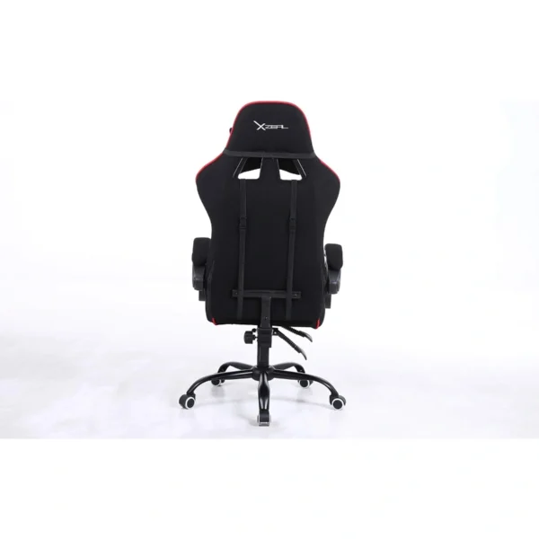 Silla GAMER XZEAL Xz20 / Base De Acero / Textil Ergonomico / Multi-Inclinacion / Respaldo Full-Lenght / Rojo Con Negro - Image 6