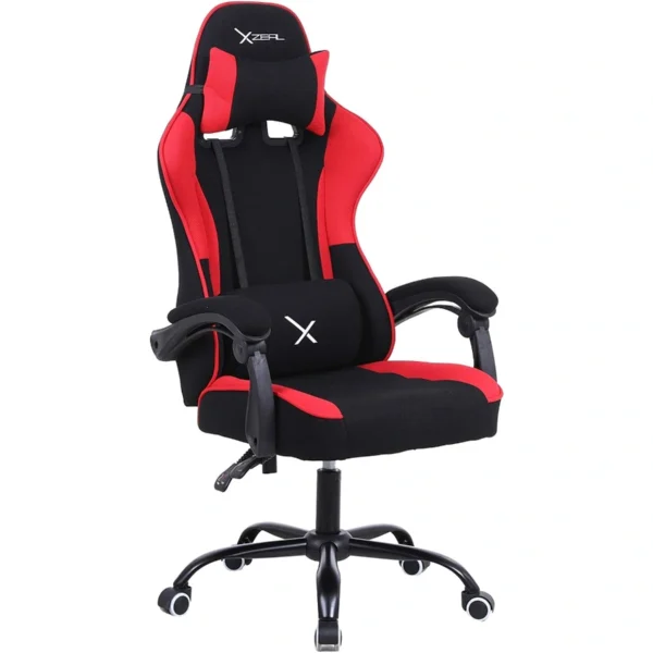 Silla GAMER XZEAL Xz20 / Base De Acero / Textil Ergonomico / Multi-Inclinacion / Respaldo Full-Lenght / Rojo Con Negro - Image 2