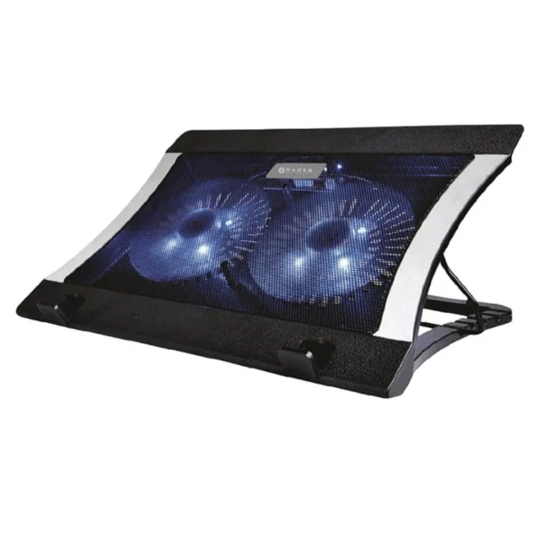 Base Enfriadora Laptop Naceb Na-636 / 2 Ventiladores / 1200RPM / Led Azul, Malla Metálica - Image 1