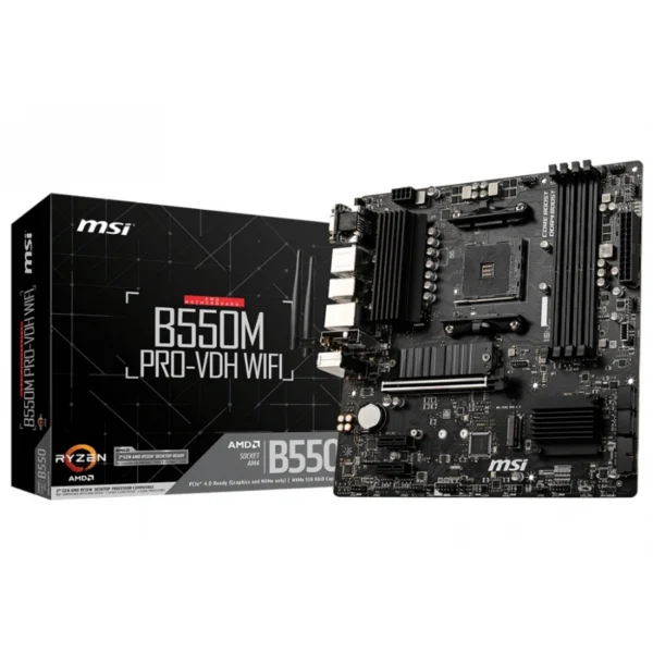 Tarjeta Madre MSI B550m Pro-Vdh Wifi / Socket Am4 / 128GB 4X Ddr4 4400MHz/ 4X SATA III / Usb 3.0 / Usb 2.0 / Hdmi-Vga-Dp / Micro-ATX - Image 1