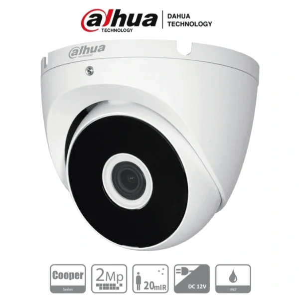 Cámara De Vigilancia Analógica Dahua T2A21 / Tipo Domo / 1920 X 1080 Pixeles / 2MP / Hdcvi / Lente 3.6 Mm / Alcalce 20 Mts / Ip67, Dc12v / Visión Nocturna / DH-HAC-T2A21N-0360B - Image 1