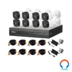 Kit De Vigilancia Dahua Xvr1b08kit / Dvr 8CH + 2CH Ip / 2 Mp/ 8 Cámaras Analógicas B1a21 / 2 Fuentes / 2 Splitter / 1920 X 1080 Pixeles / 8 Cables Siamés