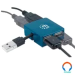 Micro Hub Manhattan / 4 Puertos / Usb2.0 / Velocidad De Transferencia 1.5, 12 Y 480 Mbps / Azul - Image 6