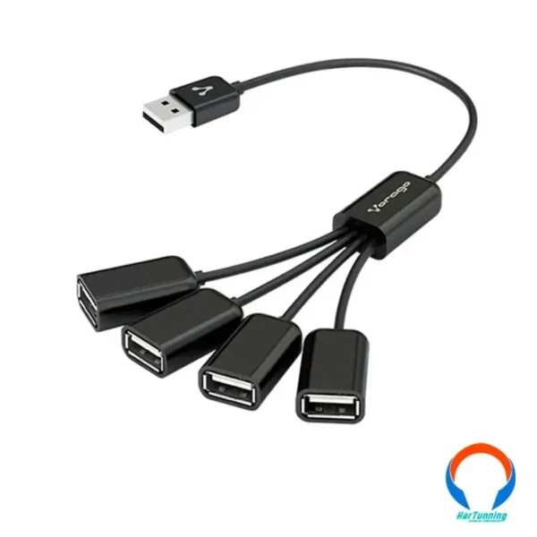 Cable Hub VORAGO Hu-101 / 4 Puertos Usb 2.0 / 1METRO / Capacidad De Transferencia A 480MBPS / Negro - Image 2