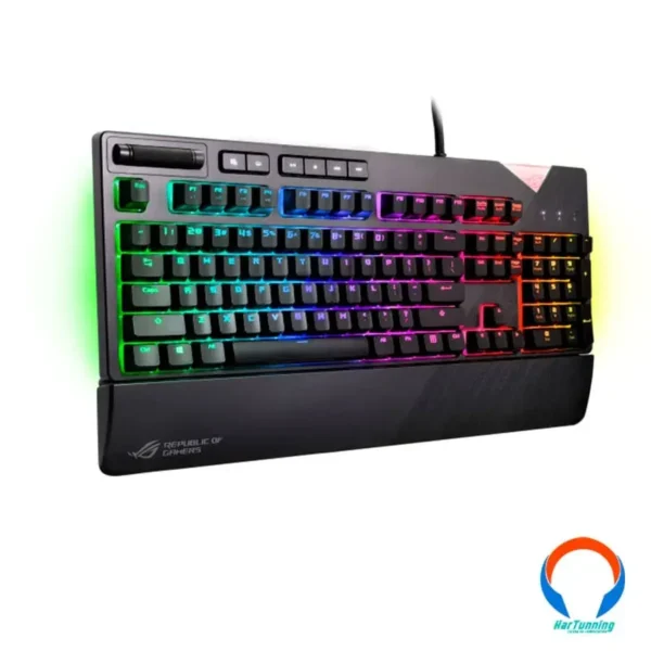 Teclado GAMER ASUS Xa01 Rog Strix Flare / Mecanico / Cherry Mx Red / RGB / Usb / Anti-Ghosting / Ingles / Negro - Image 2