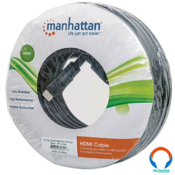 Cable Hdmi Manhattan 308458 / 22.5M / 1080P 4K / 3D Blindado / Negro - Image 4