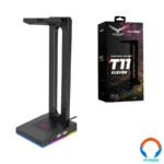 Base Para Audifonos Naceb T11 Eleven Rbg / Usb X2 / Aux 3.5MM / Moltex / Negro