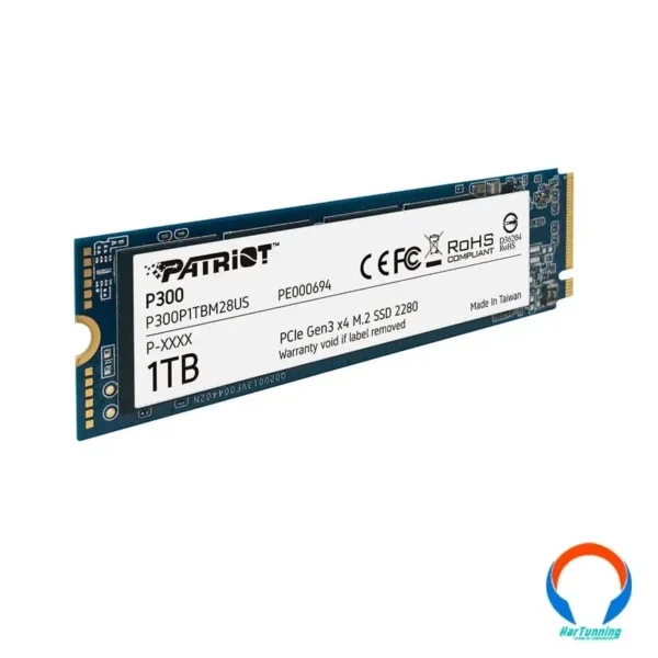 Nvme Unidad De Estado Sólido Patriot P300 M.2 / 1TB / PCI Express 3.0 / Lectura 2100MB/S, Escritura 1650MB/S - Image 1