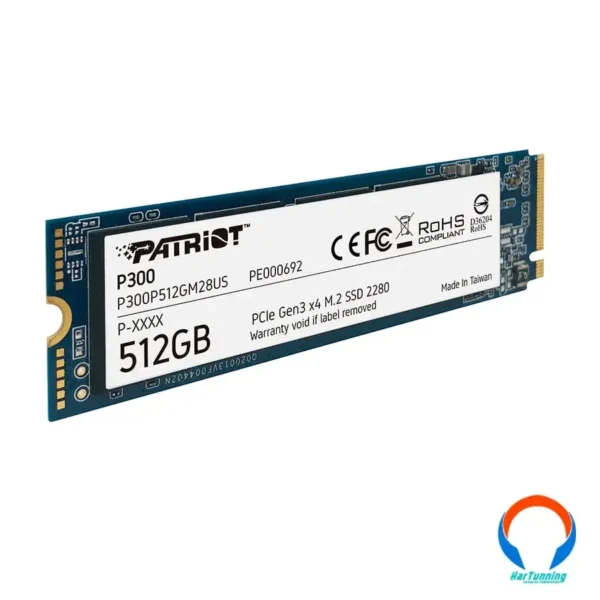 Nvme M.2 Patriot P300 512GB / 2280 / Pcie Gen 3X4 / Tecnología Ecc Nandxtend / Lectura 1700MB/S, Escritura 1200MB/S - Image 2