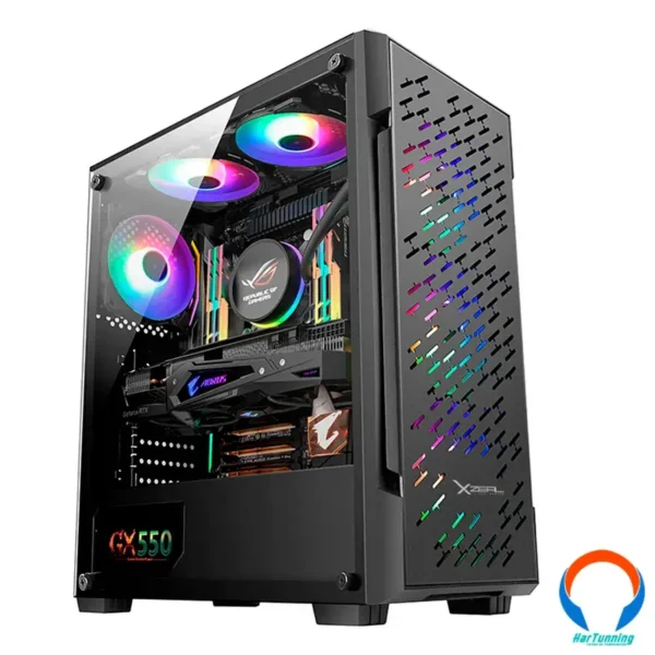 Gabinete XZEAL Xz135 Led Rgb / Cristal Templado / ATX / 3 Ventiladores Rgb Incluidos / USB 3.0 / Xzcgb07b - Image 3