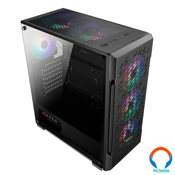 Gabinete XZEAL Xz135 Led Rgb / Cristal Templado / ATX / 3 Ventiladores Rgb Incluidos / USB 3.0 / Xzcgb07b - Image 2