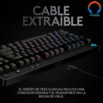 Teclado Gaming Mecánico LOGITECH G PRO / Interruptores GX BLUE / 12 Teclas Programables / Iluminacion RGB Lightsync / Usb 2.0 / Ingles / Negro - Image 6