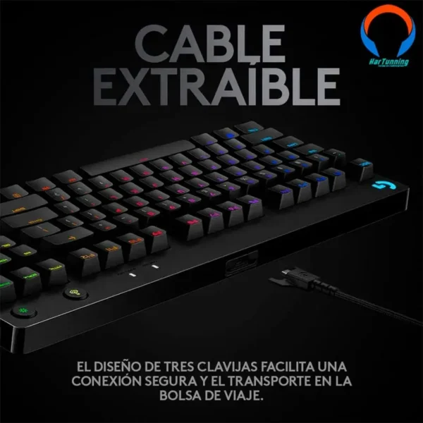 Teclado Gaming Mecánico LOGITECH G PRO / Interruptores GX BLUE / 12 Teclas Programables / Iluminacion RGB Lightsync / Usb 2.0 / Ingles / Negro - Image 6