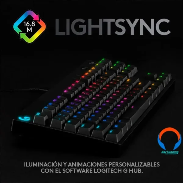 Teclado Gaming Mecánico LOGITECH G PRO / Interruptores GX BLUE / 12 Teclas Programables / Iluminacion RGB Lightsync / Usb 2.0 / Ingles / Negro - Image 5
