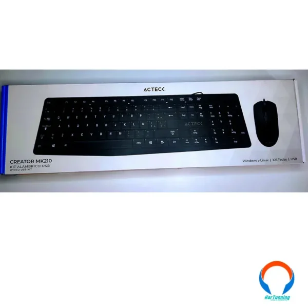 Kit Teclado Y Mouse ACTECK MK210 / Alámbrico / USB / 1000 DPI / Negro - Image 7