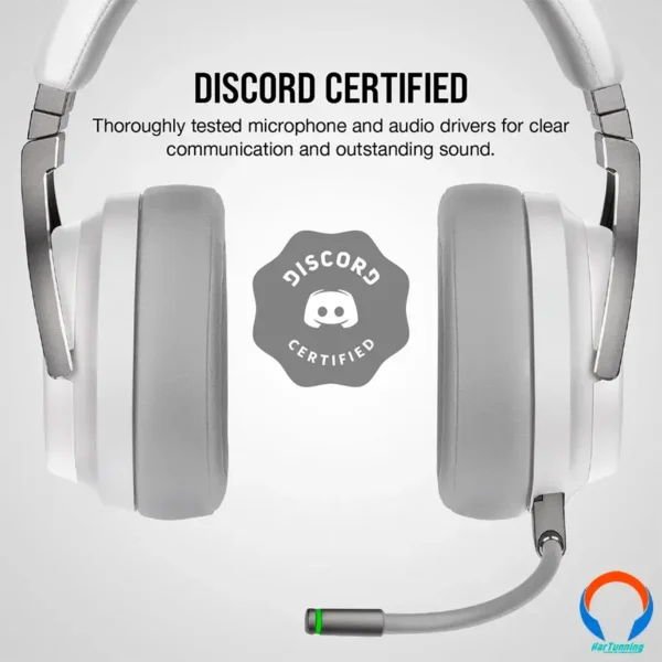 Diadema Gamer Corsair Virtuoso Wireless Rgb Led / Microfono Extraíble / Sonido Envolvente 7.1 / Pc, Ps4 / Usb / 3.5mm / Blanco - Image 10