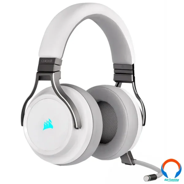 Diadema Gamer Corsair Virtuoso Wireless Rgb Led / Microfono Extraíble / Sonido Envolvente 7.1 / Pc, Ps4 / Usb / 3.5mm / Blanco - Image 2