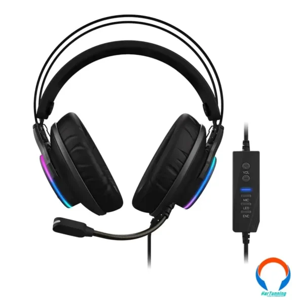 Diadema Gaming GIGABYTE AORUS H1 RGB / Usb 2.0 / Silenciador De Sonido Exterior / Controlador / Micrófono / Canal 7.1 / Negro - Image 3