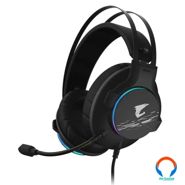 Diadema Gaming GIGABYTE AORUS H1 RGB / Usb 2.0 / Silenciador De Sonido Exterior / Controlador / Micrófono / Canal 7.1 / Negro - Image 1