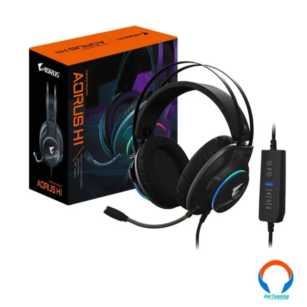 Diadema Gaming GIGABYTE AORUS H1 RGB / Usb 2.0 / Silenciador De Sonido Exterior / Controlador / Micrófono / Canal 7.1 / Negro - Image 8