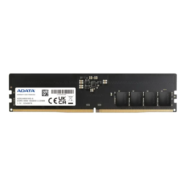 Memoria RAM ADATA 8GB U-Dimm / 4800MHz* OC / Ddr5 Pc5-38400 / Negro / PC Desktop - Image 1