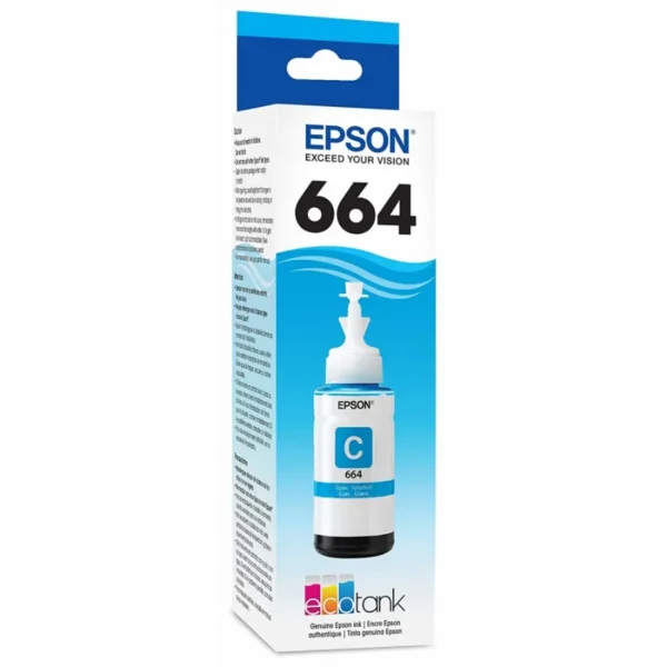 Botella de Tinta Epson T664 / Cyan / 70Ml / T664220-AL - Image 1