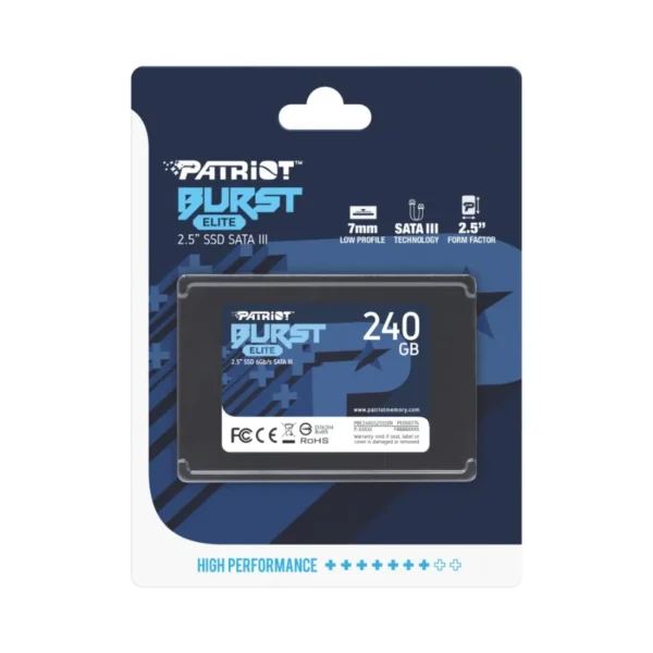 Unidad SSD Patriot Burst / 240GB / 2.5" / SATA III 6Gb/s / 7MM / 3D Nand / Lectura 560MB/S, Escritura 540MB/S - Image 1