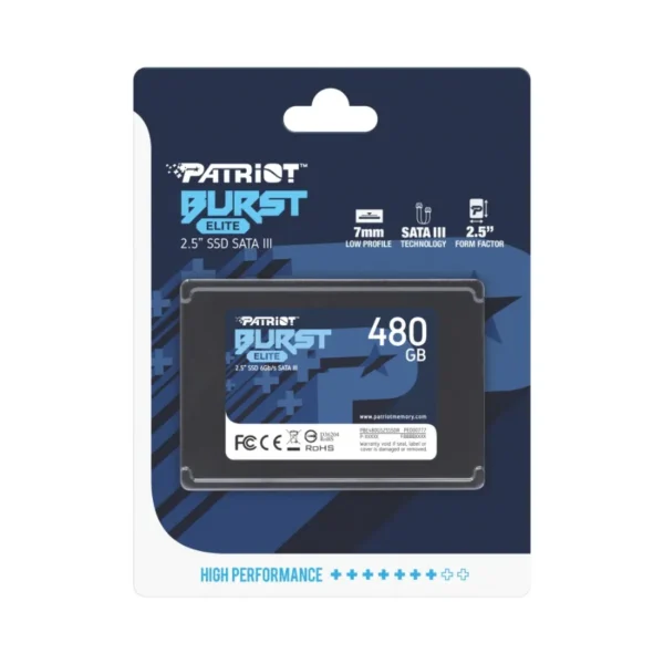 Unidad SSD Patriot Burst / 480GB / 2.5" / SATA III 6Gb/s / 7MM / 3D Nand / Lectura 560MB/S, Escritura 540MB/S - Image 1