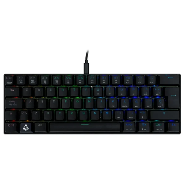 Teclado Gamer Mecánico Munfrost Dark Moon Black ARGB / Switch Gateron Red / Formato 60% / Alámbrico USB / Desmontable / Español - Image 1