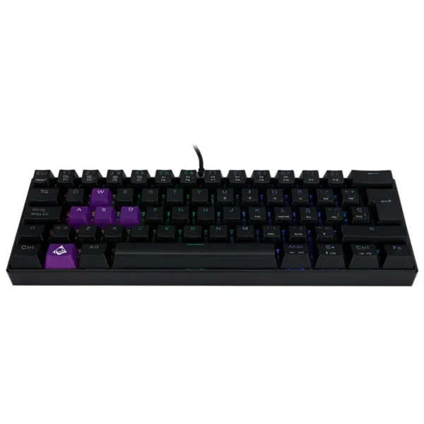 Teclado Gamer Mecánico Munfrost Dark Moon Black ARGB / Switch Gateron Red / Formato 60% / Alámbrico USB / Desmontable / Español - Image 4