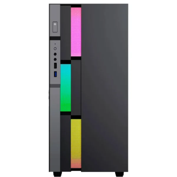 Gabinete Gamer MUNFROST Fulgor / E-ATX, ATX, Micro ATX, Mini-ITX / Cristal Templado / Usb 3.0 / 2 Vent. Incluidos / Negro Con Gris - Image 2