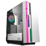 Gabinete Gamer MUNFROST Fulgor / E-ATX, ATX, Micro ATX, Mini-ITX / Cristal Templado / Usb 3.0 / 2 Vent. Incluidos / Blanco Con Rosa