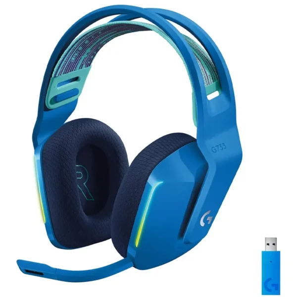 Diadema Gaming Logitech G733 / Inalámbrico / Iluminación RGB Lightsync / Micrófono Desmontable / Batería Recargable / Azul - Image 1