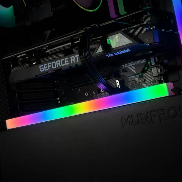 Tira LED ARGB MUNFROST Bifrost / Acrílico 30cm / Magnética / Light Sync con Motherboard / 3 Pines 5V / Compatible con Aura Sync, RGB Fusion, MSI Mystic - Image 5