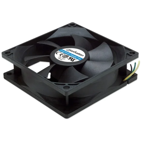 Ventilador MANHATTAN / 80mm / 3 Pines / 2500Rpm / 29 dBA / 31 Cfm / Negro - Image 1