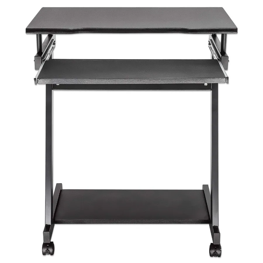 compact-computer-desk-with-slide-out-keyboard-tray-207690-3_1024x1024@2x Escritorio Manhattan 207690 Forma Rectangular / Bandeja Del Teclado / Tamaño 59X37cm / Altura 73cm / Metal / Negro / 207690 - Image 1