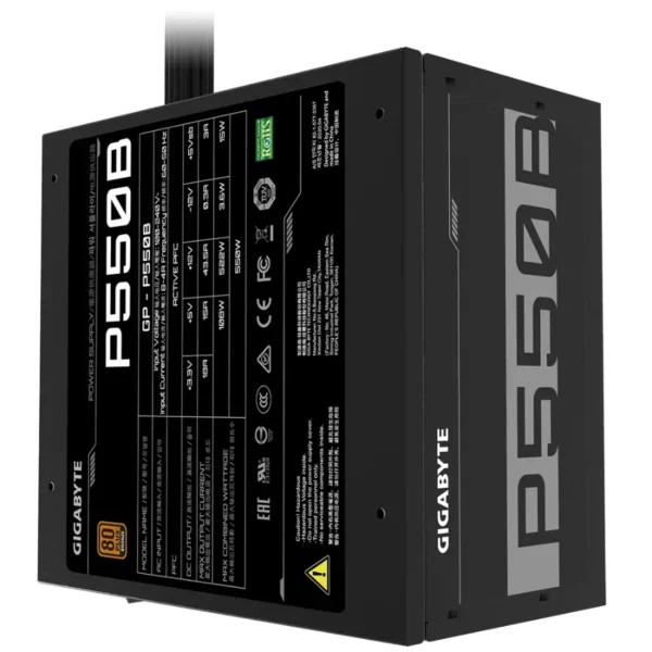 Fuente De Poder Gigabyte P550B 550w / 80 Plus Bronze / 20+4Pin / Pci-E 6+2pin / 4+4 Cpu / Sata / Negro - Image 2