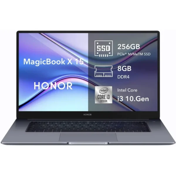 Laptop Honor MagicBook X15 / 15.6” / Intel Core i3 10110U / 2.1 GHz / 8GB RAM / 256 GB SSD / Win 10 Home 64 bit / Español / Plata - Image 1