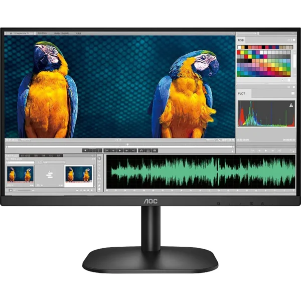 Monitor AOC Led / 21.5” / 1920 X 1080 / 75 Hz / VA / 7MS / Hdmi, Vga / Ultra Slim / VESA / Negro - Image 1