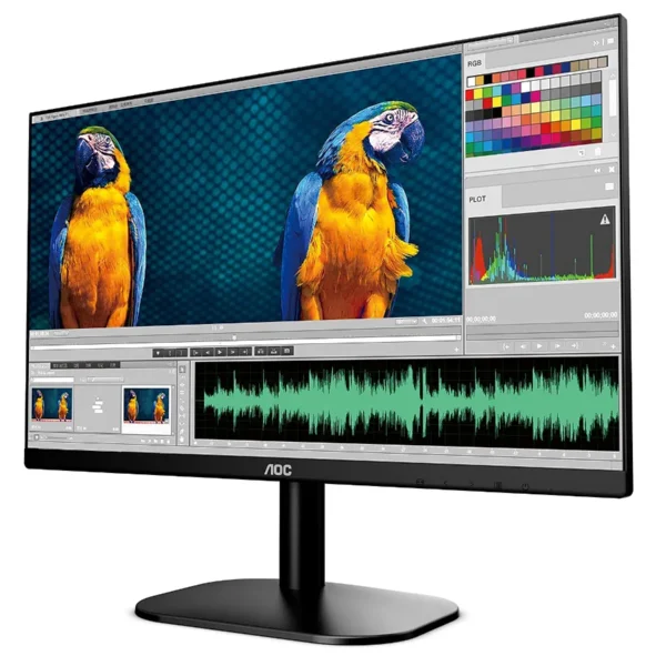 Monitor AOC Led / 21.5” / 1920 X 1080 / 75 Hz / VA / 7MS / Hdmi, Vga / Ultra Slim / VESA / Negro - Image 3