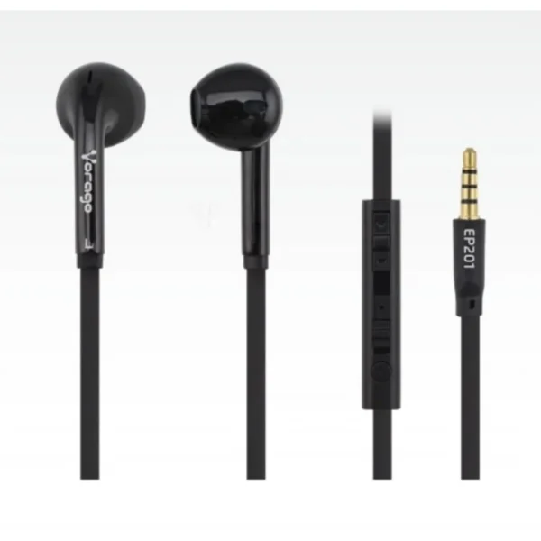 Audífono VORAGO Ep-201 / Alámbrico / Intrauriculares con Micrófono / 3.5mm / Cable 120cm / Negro / AU-365873 - Image 1