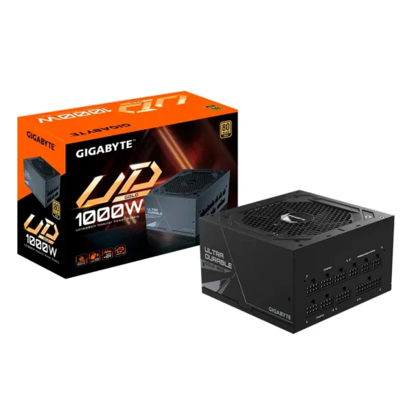 Fuente De Poder GIGABYTE / 1000W / Modular / 80 Plus Gold / 20+4 Pines / Cpu 4+4 / Pci-E 6+2 / Sata / Negro - Image 1