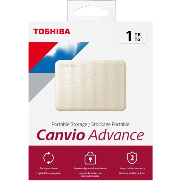 Disco Duro Externo TOSHIBA Canvio Advance / 2TB / 2.5” / Usb Tipo-a, Micro-Usb 3.2 Gen 1 / Windows, Mac OS / Blanco - Image 5