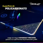 Mousepad OCELOT Gaming OMPR01 / LED / Alámbrico / Usb / 35CM X 25CM / A prueba de derrames de líquido / Negro / OMPR01 - Image 8