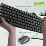 Kit De Teclado Y Mouse GHIA GT4000WG / Inalámbrico / Usb / 1000DPI / Blanco / GT4000WG - Image 5