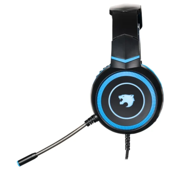 Diadema Gaming Yaguaret Quimera / Alámbrico / Led / Micrófono Omnidireccional / Con Adaptadores / 3.5mm / Negro con Azul - Image 3