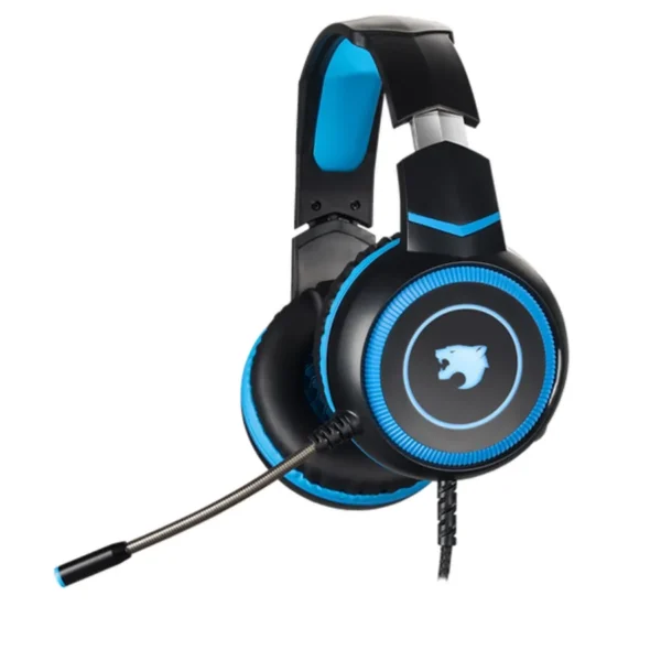 Diadema Gaming Yaguaret Quimera / Alámbrico / Led / Micrófono Omnidireccional / Con Adaptadores / 3.5mm / Negro con Azul - Image 1