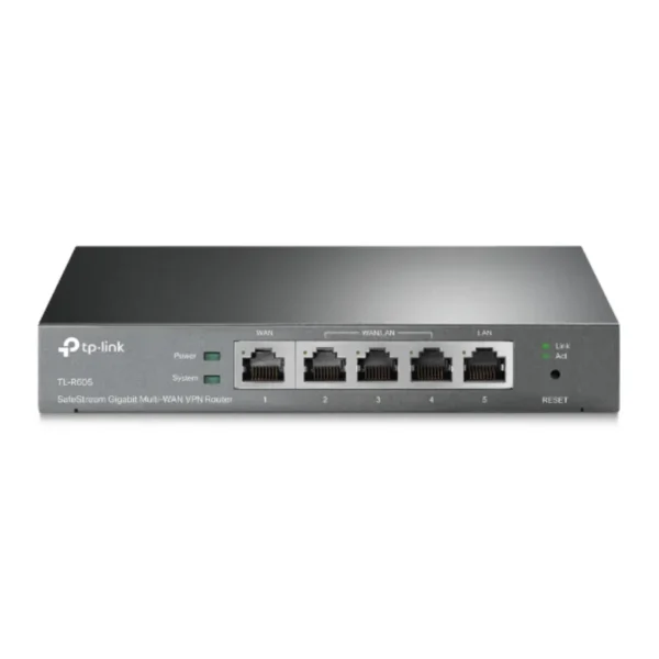 Ruteador Tp-link TL-R605 / Alámbrico / 4 Puertos / RJ-45 / 1 Puerto LAN, 3 Puertos WAN / Gris Metal - Image 1
